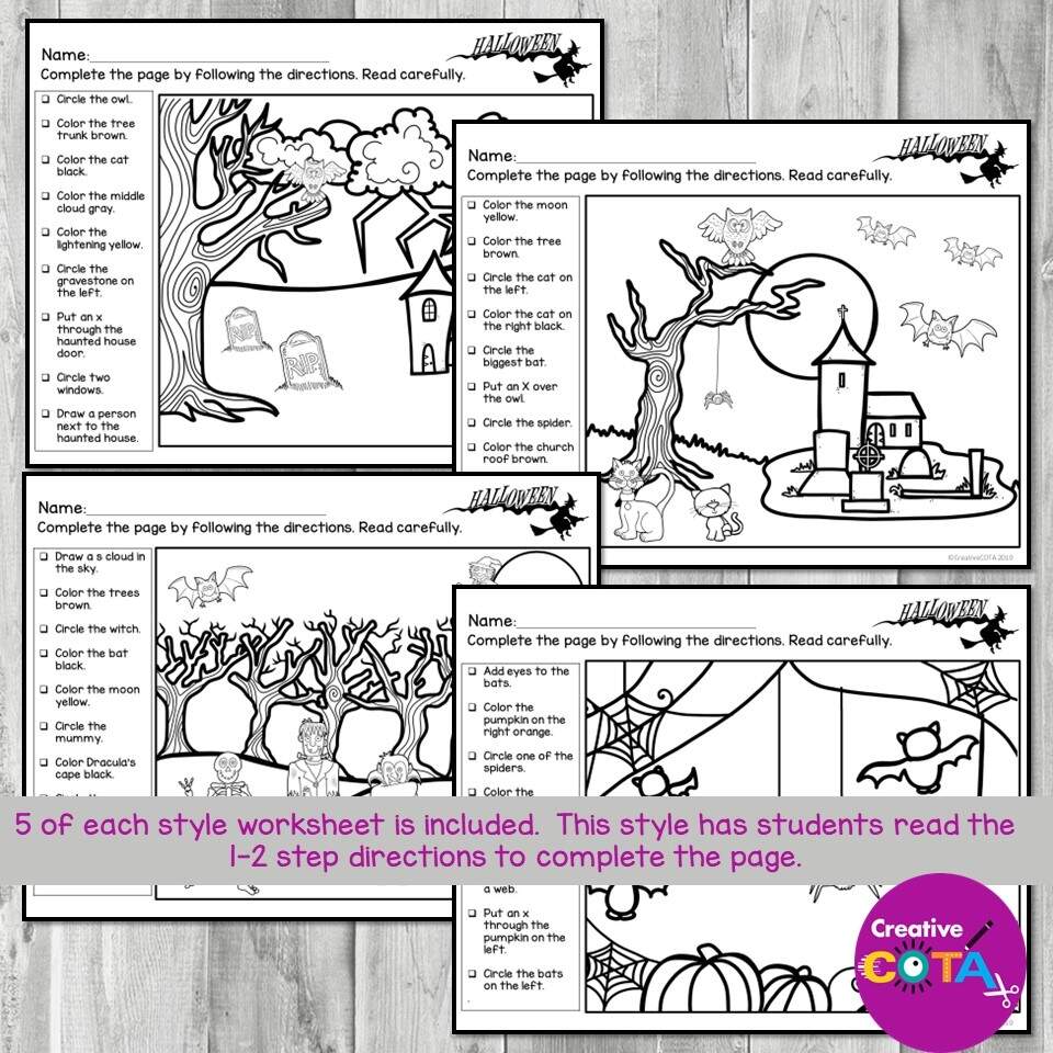 Halloween Following Directions Coloring Activity For Listening Skills Made By Teachers Halloween Following Directions Coloring Activity For Listening Skills Made By Teachers