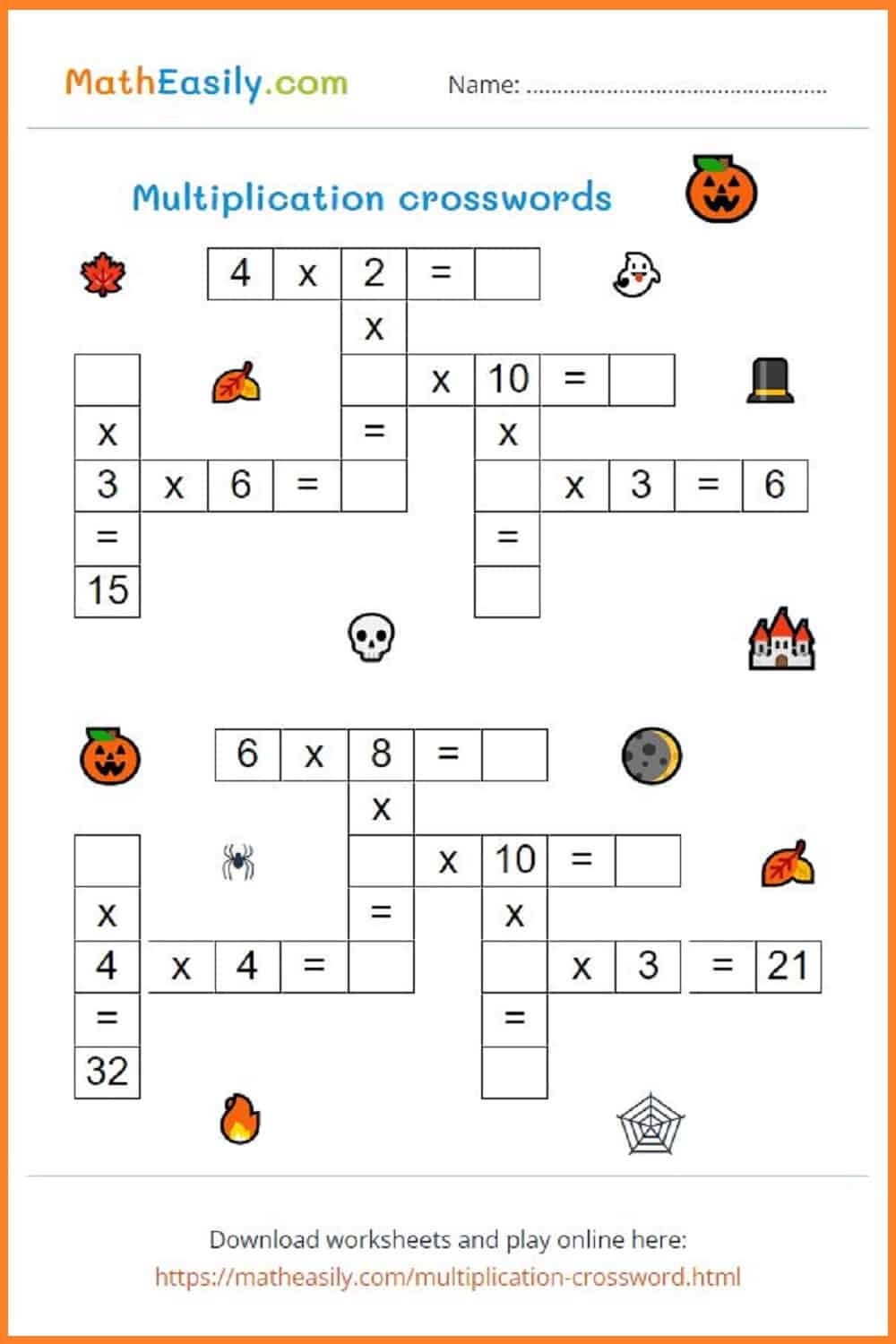Halloween Multiplication Color By Number Made By Teachers