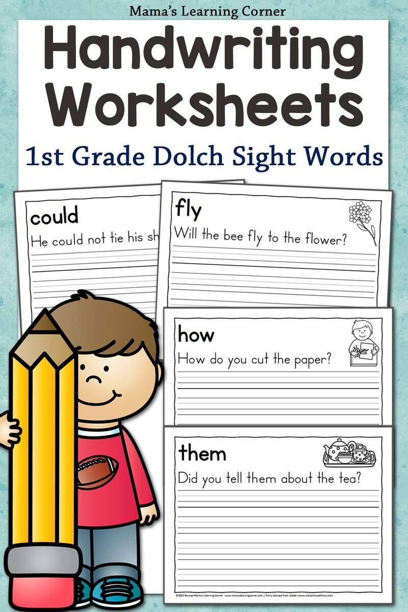 Handwriting Worksheets For Kids Dolch First Grade Words Mamas Learning Corner Handwriting Worksheets For Kids Dolch First Grade Words Mamas Learning Corner
