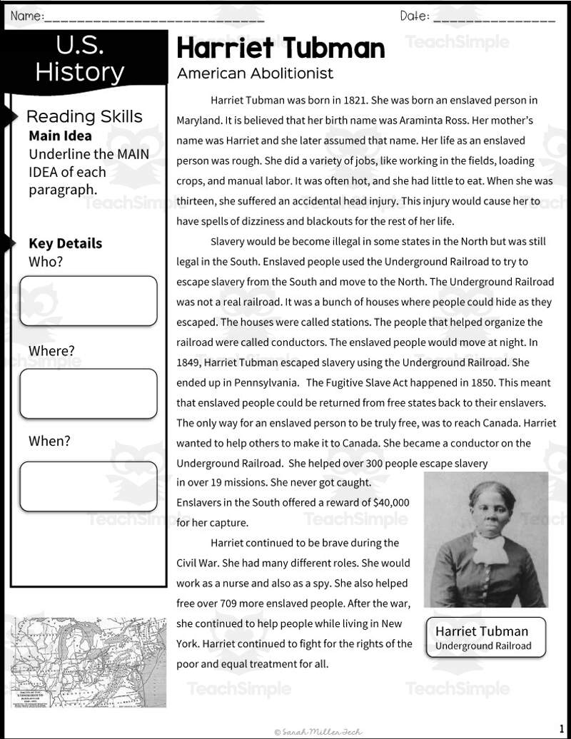 Harriet Tubman Women S History Month Special Education Women In History Rated 4 97 Out Of 5 Based On 30 Reviews 5 0 30 Ratings Special Needs For Special Kids