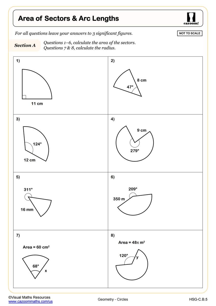 High School Circles Worksheets PDF Printable Worksheets Cazoom Math
