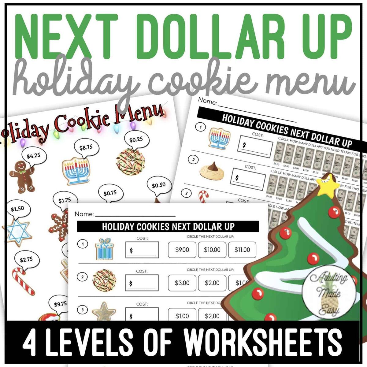 Holiday Menu Next Dollar Up Worksheets Holiday Menu Next Dollar Up Worksheets