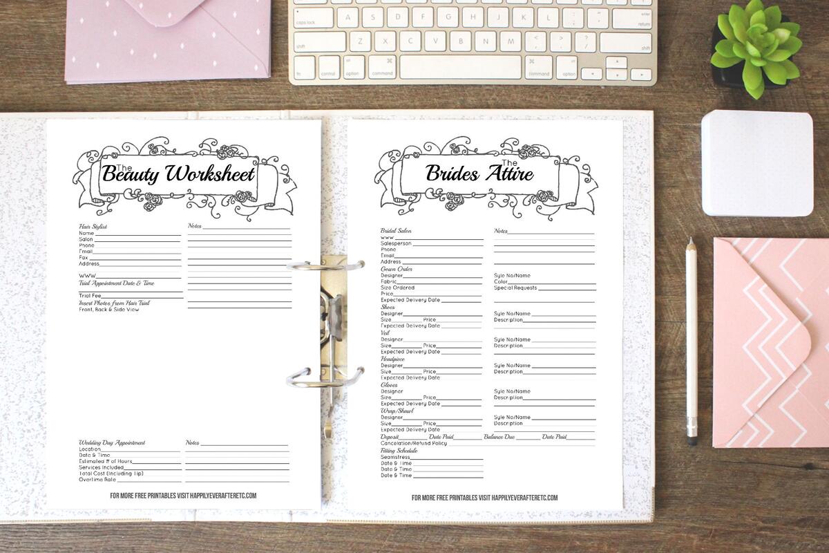 How To Put Together Your Perfect FREE Wedding Binder 42 Free Wedding Printables Happily Ever After Etc Wedding Planning 10 Free PDF Printables Printablee Worksheets Library