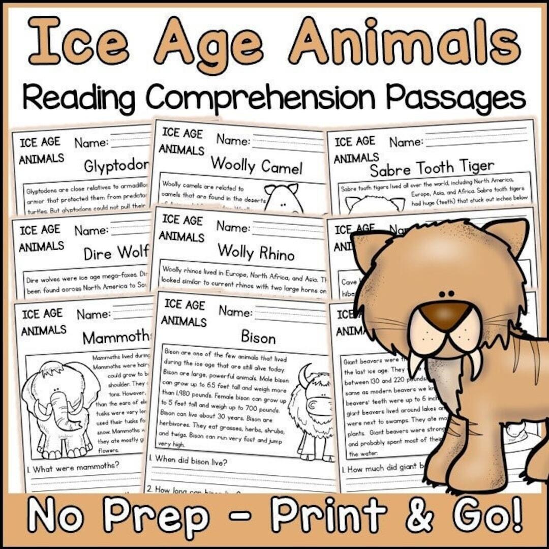 ICE AGE ANIMALS Word Search WordMint