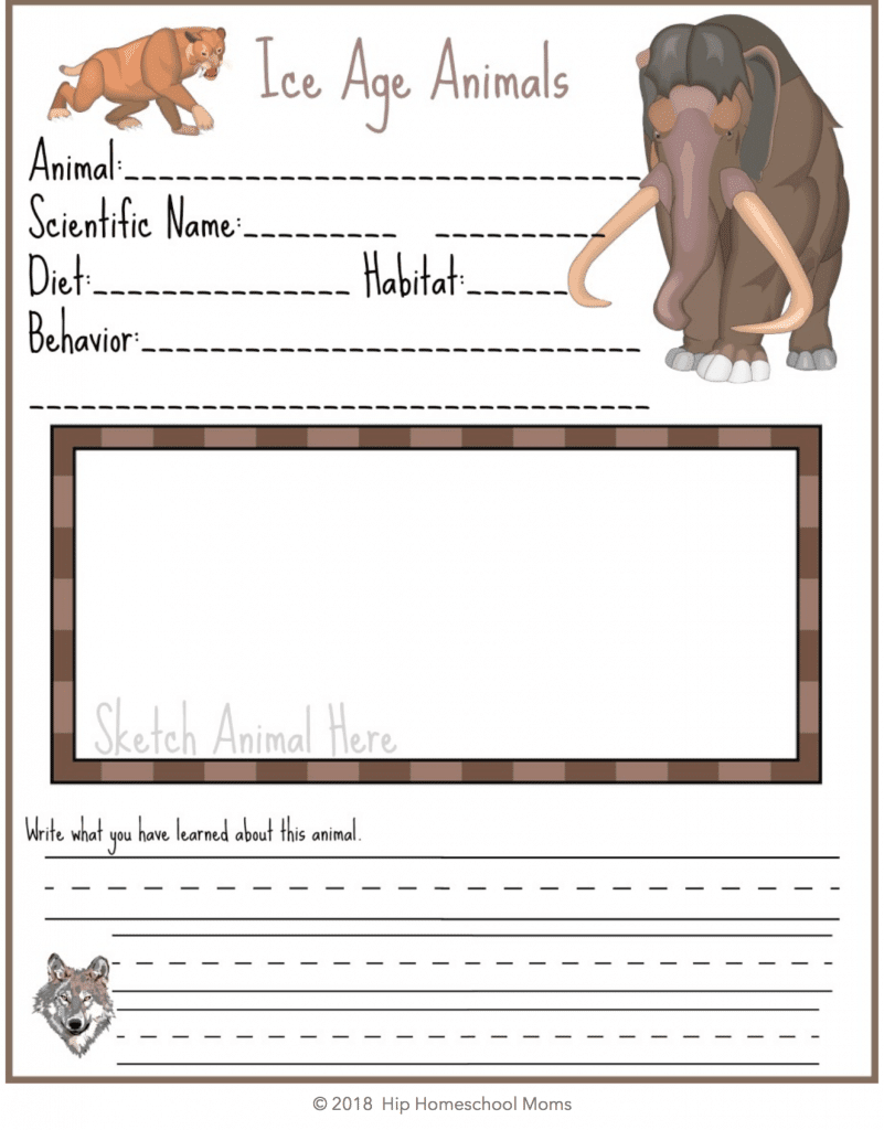Ice Age Notebook Page Hip Homeschool Moms