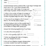 Integers Word Problems Interactive Worksheet Worksheets Library