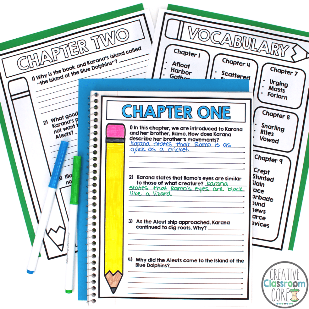 Island Of The Blue Dolphins Novel Study Activities Creative Classroom Core