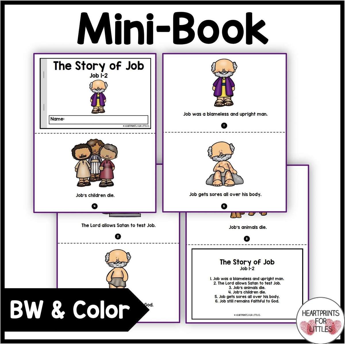 Job Bible Story Sequencing Activities Digital Download Etsy