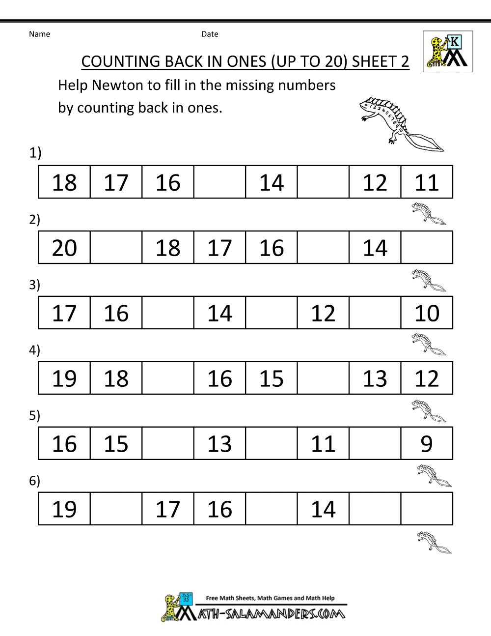 Kindergarten Counting Worksheets Sequencing To 25