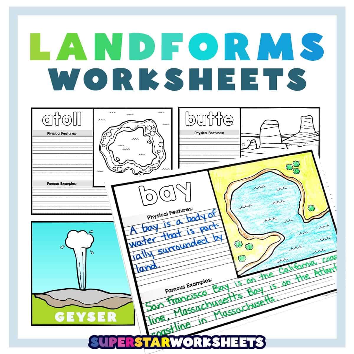 Landform Worksheets Free Printables Superstar Worksheets