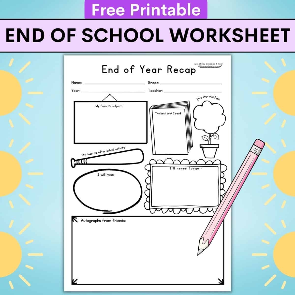 Last Day Of School Printable Worksheet Free Literacy Learn 4th Grade Reading Comprehension Worksheets Free Printable Passages Questions