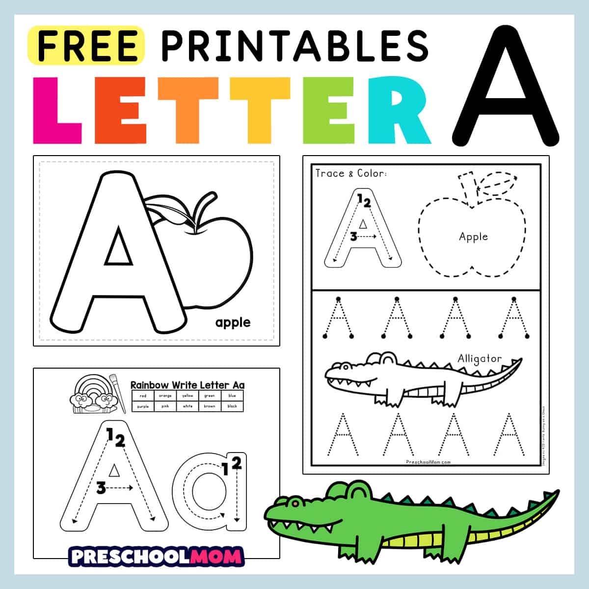 Letter A Coloring Worksheet Free Printable Digital PDF
