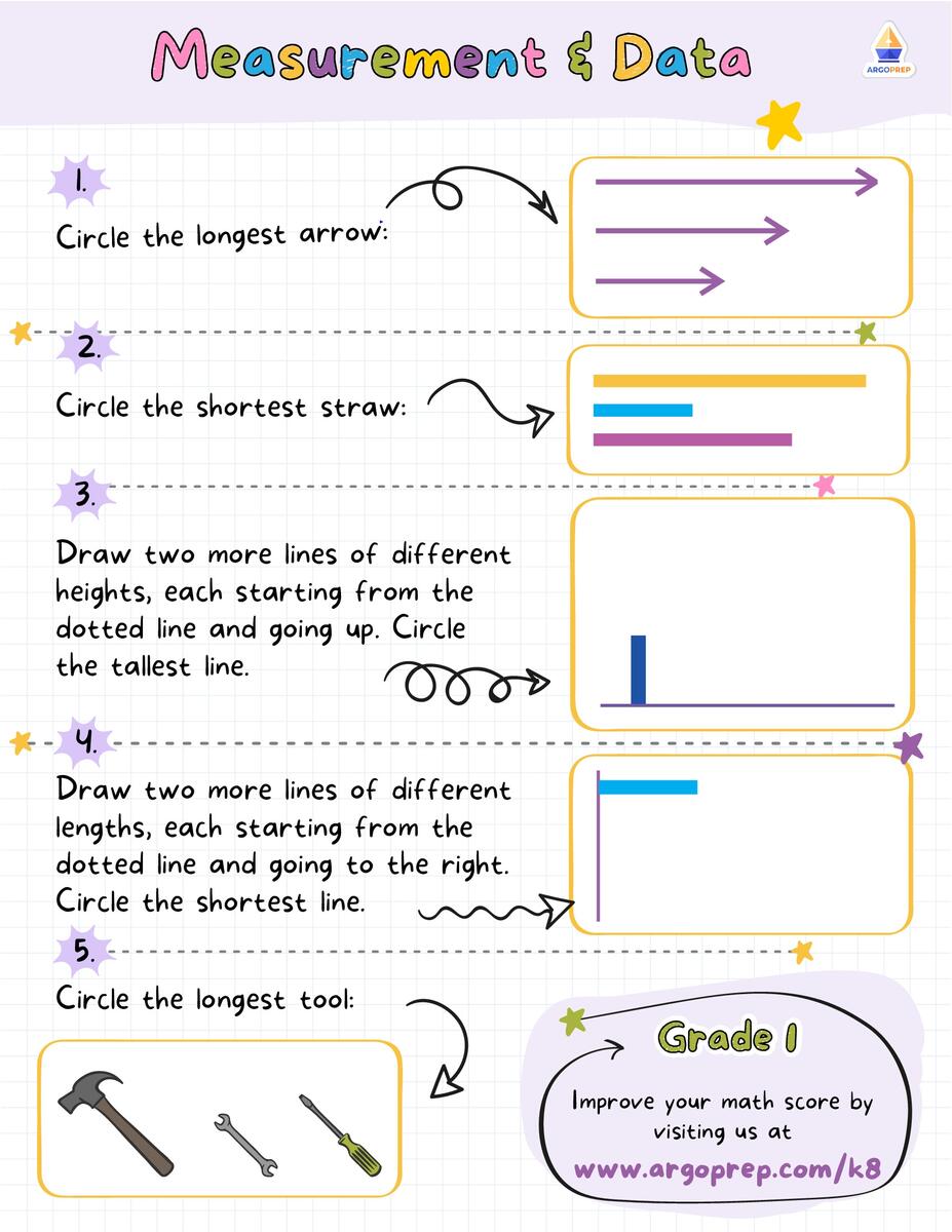 Longest Shortest Worksheets Grade 1 ArgoPrep Longest Shortest Worksheets Grade 1 ArgoPrep