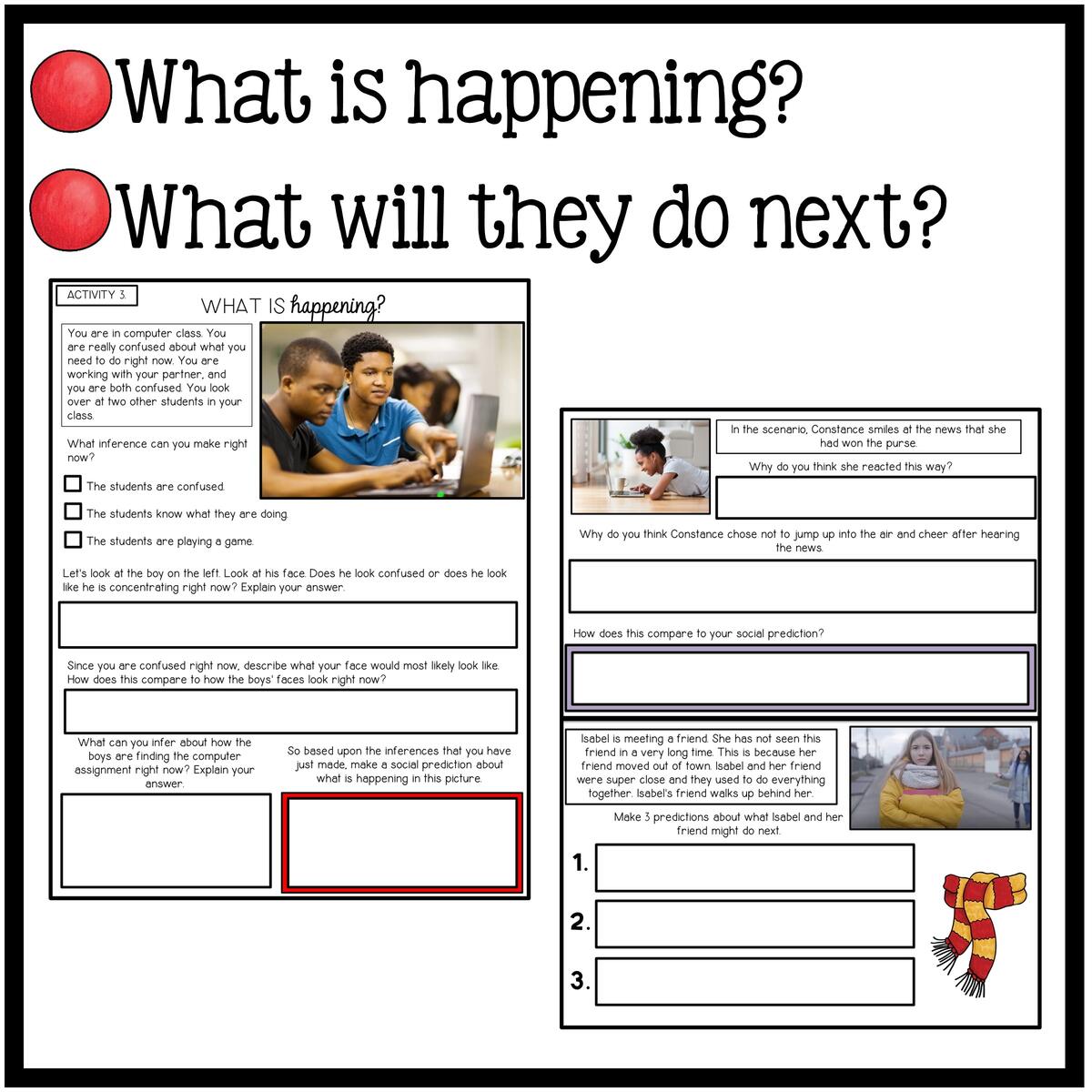 TEEN Thought Bubble Social Inferences And Problem Solving Scenarios Speech Therapy Allison Fors Inc