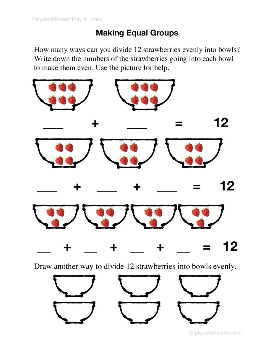 Making Equal Groups Free Printables For Kids