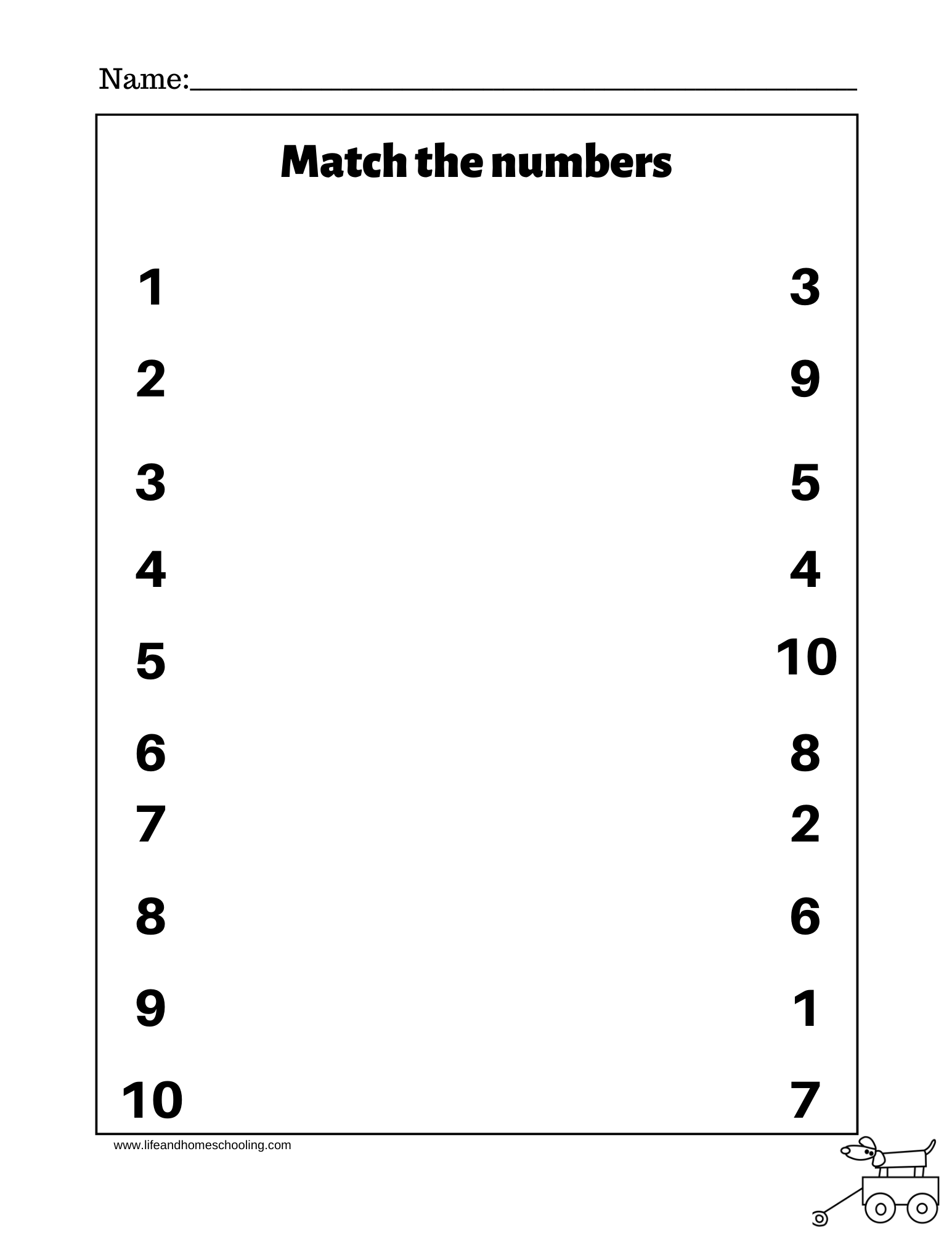 Matching Numbers Preschool Kindergarten Math Made By Teachers Number Matching Counting And Number Writing Worksheets