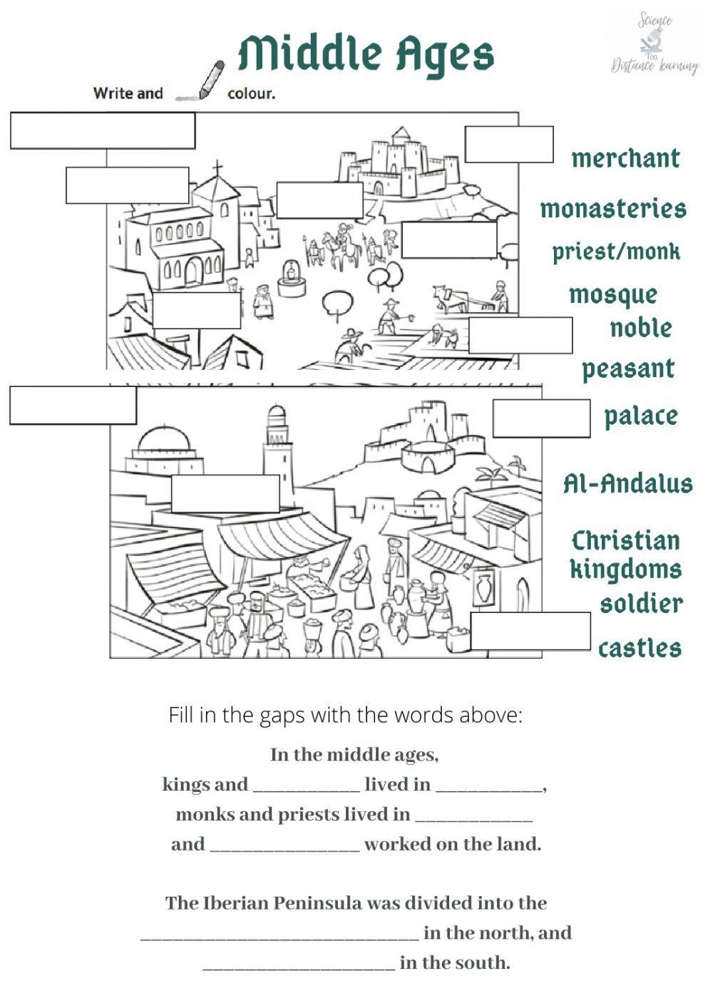 Middle Ages Online Exercise Worksheets Library