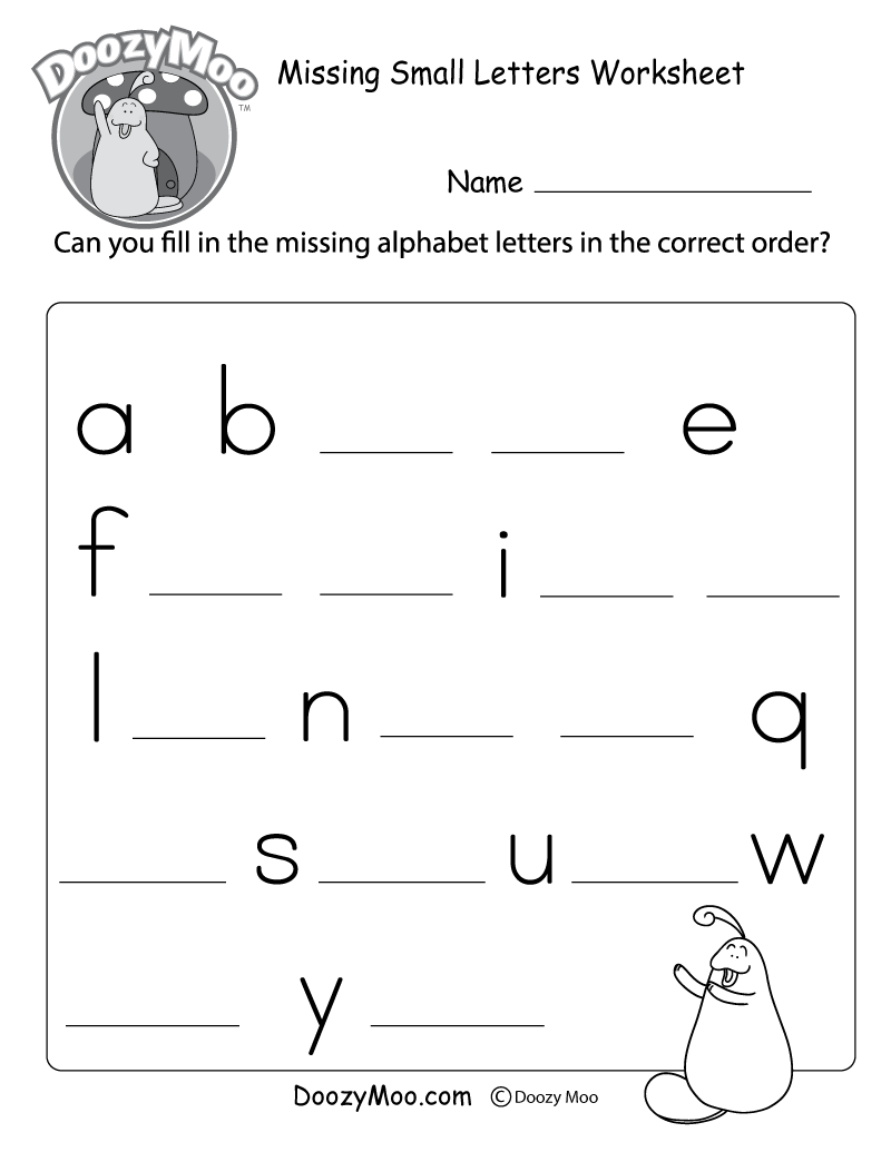 Missing Letter Worksheets Free Printables Doozy Moo
