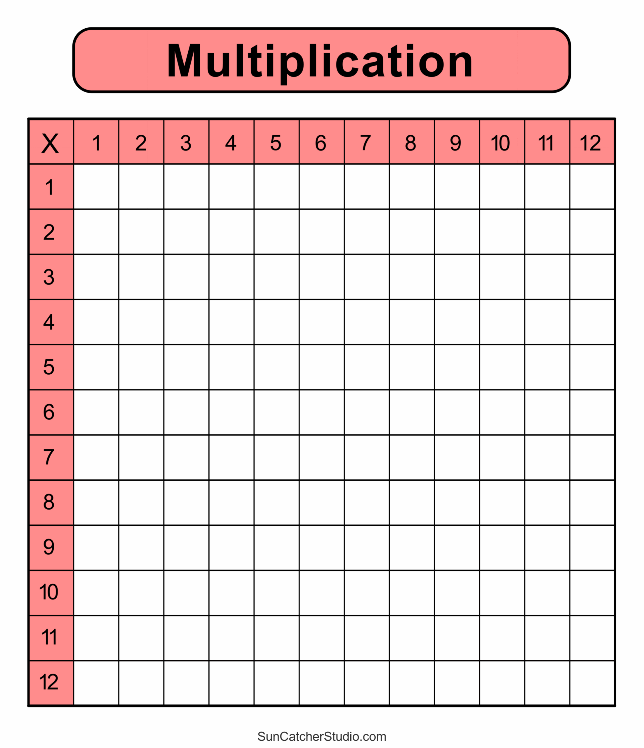 Free Multiplication Worksheet To Use And Print Canva