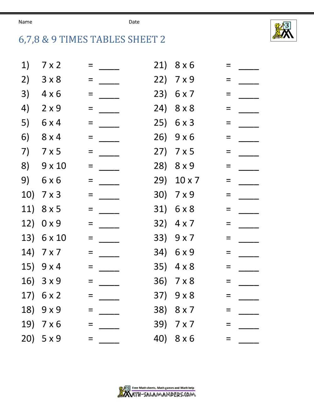 Free Printable Customizable Math Worksheets Canva