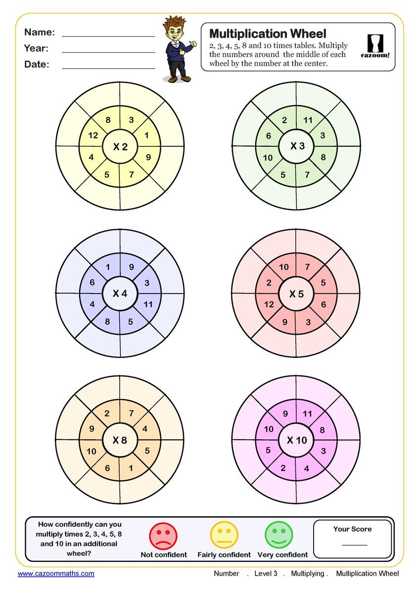 Multiplication Wheels Worksheet 2 3 4 5 8 10 Times Tables PDF Printable Number Worksheets Multiplication Wheels Worksheet 2 3 4 5 8 10 Times Tables PDF Printable Number Worksheets