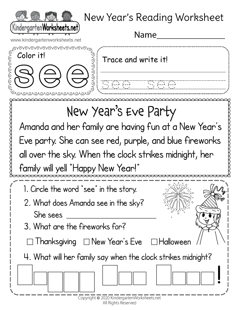 New Year S Reading Worksheet Free Printable Digital PDF New Year S Reading Worksheet Free Printable Digital PDF