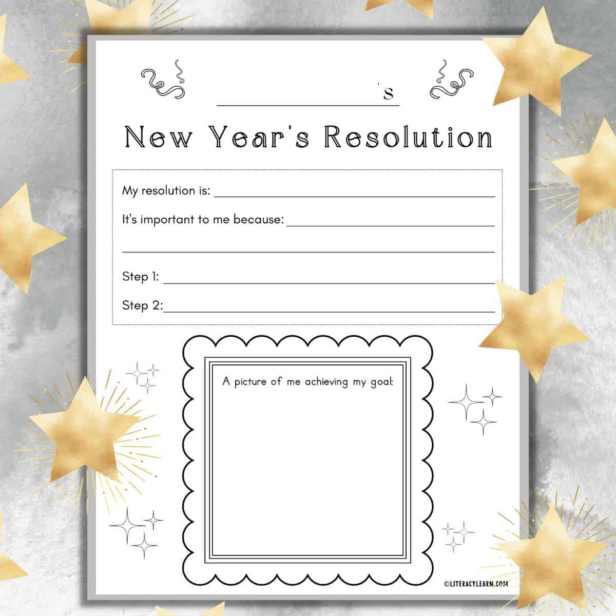 New Year S Resolution Free Worksheet Literacy Learn New Year S Resolution Worksheet Free Printable PDF Your Therapy Source