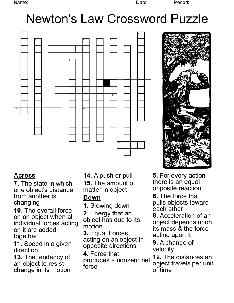Newton S Law Crossword Puzzle WordMint