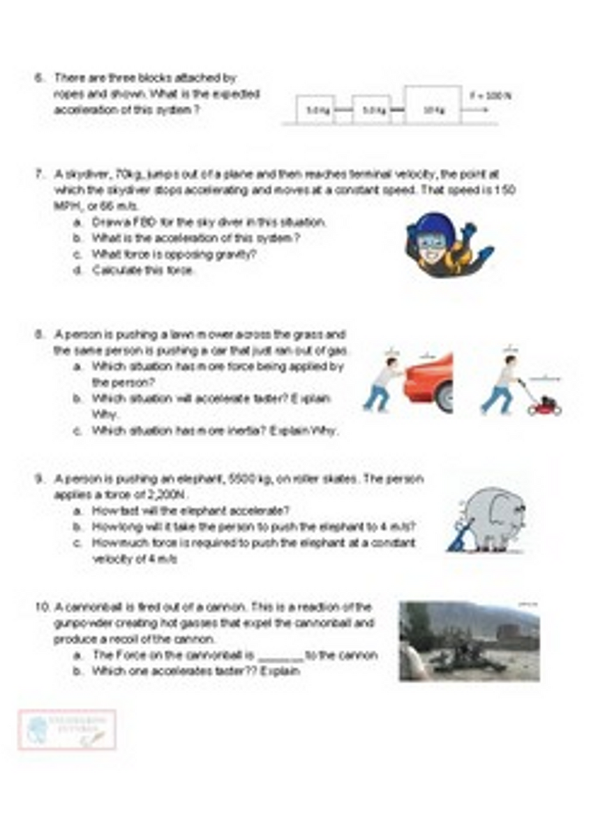 Newtons 2nd Law Of Motion Worksheets No Friction 44 OFF Worksheets Library