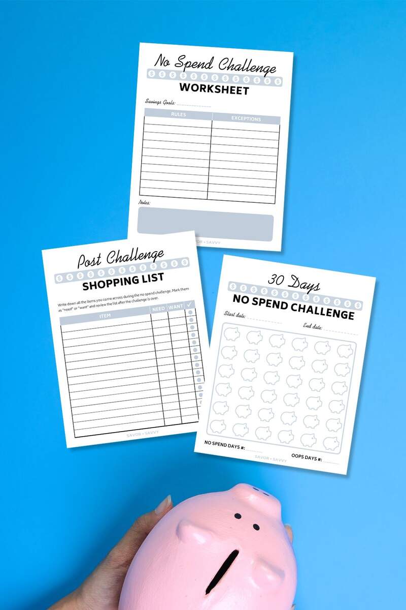 No Spend Challenge With FREE Printables To Help Savor Savvy