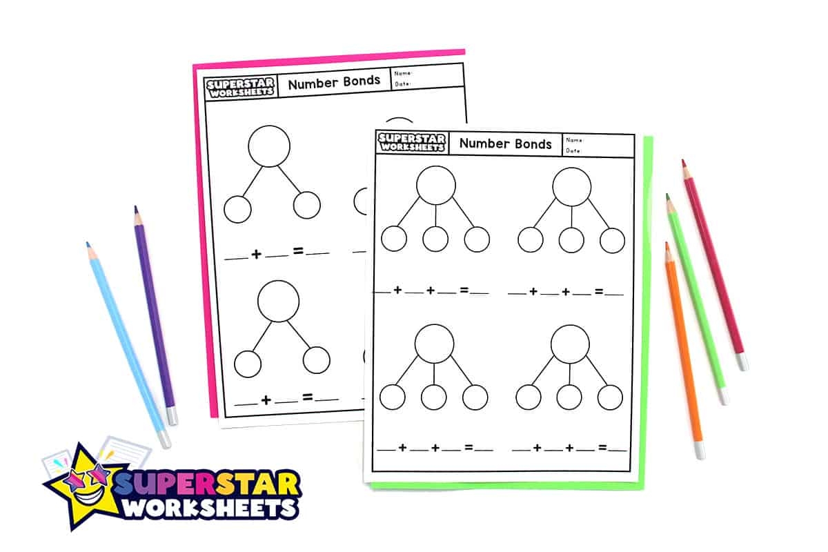 Number Bond Template Free Printables Superstar Worksheets