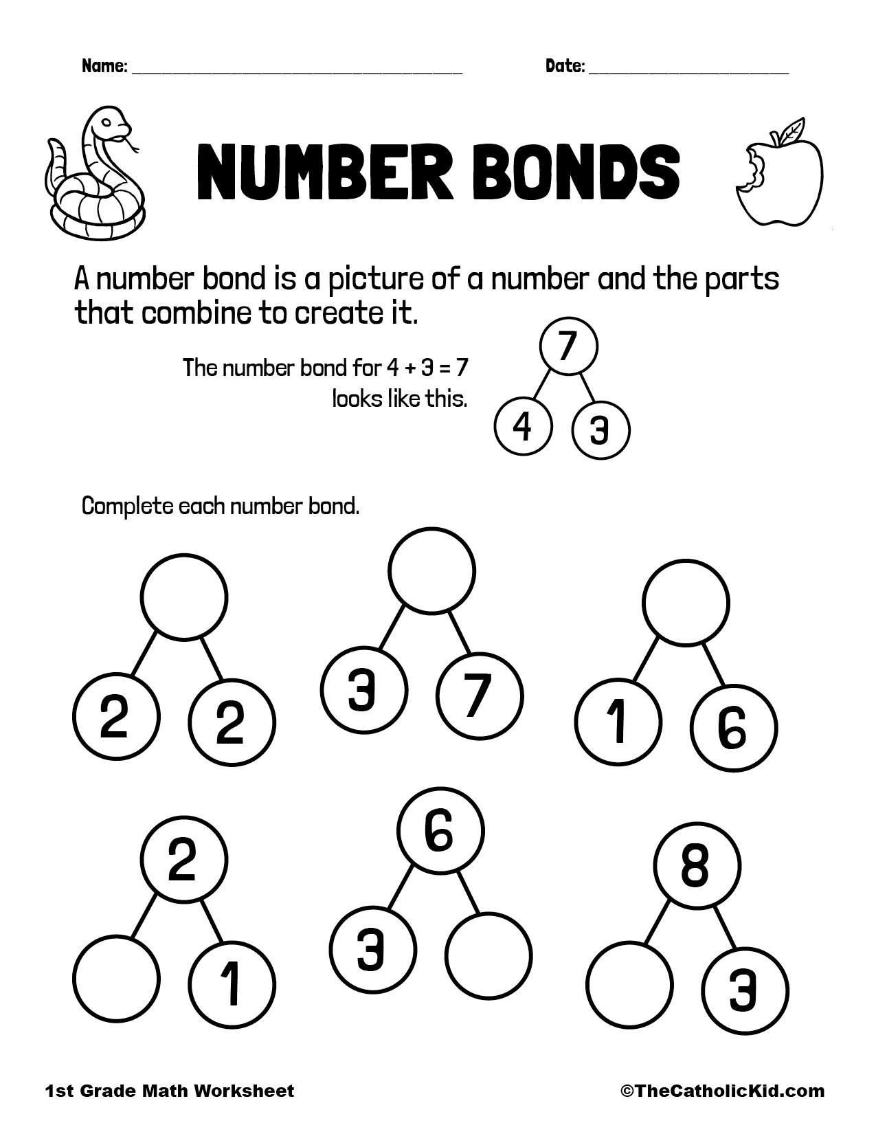 Number Bonds To 10 Worksheets