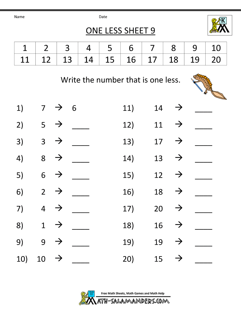 Kindergarten Printing Worksheets