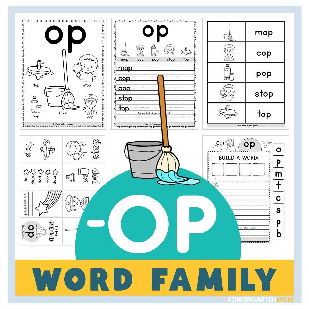 OP Word Family Worksheets Kindergarten Mom
