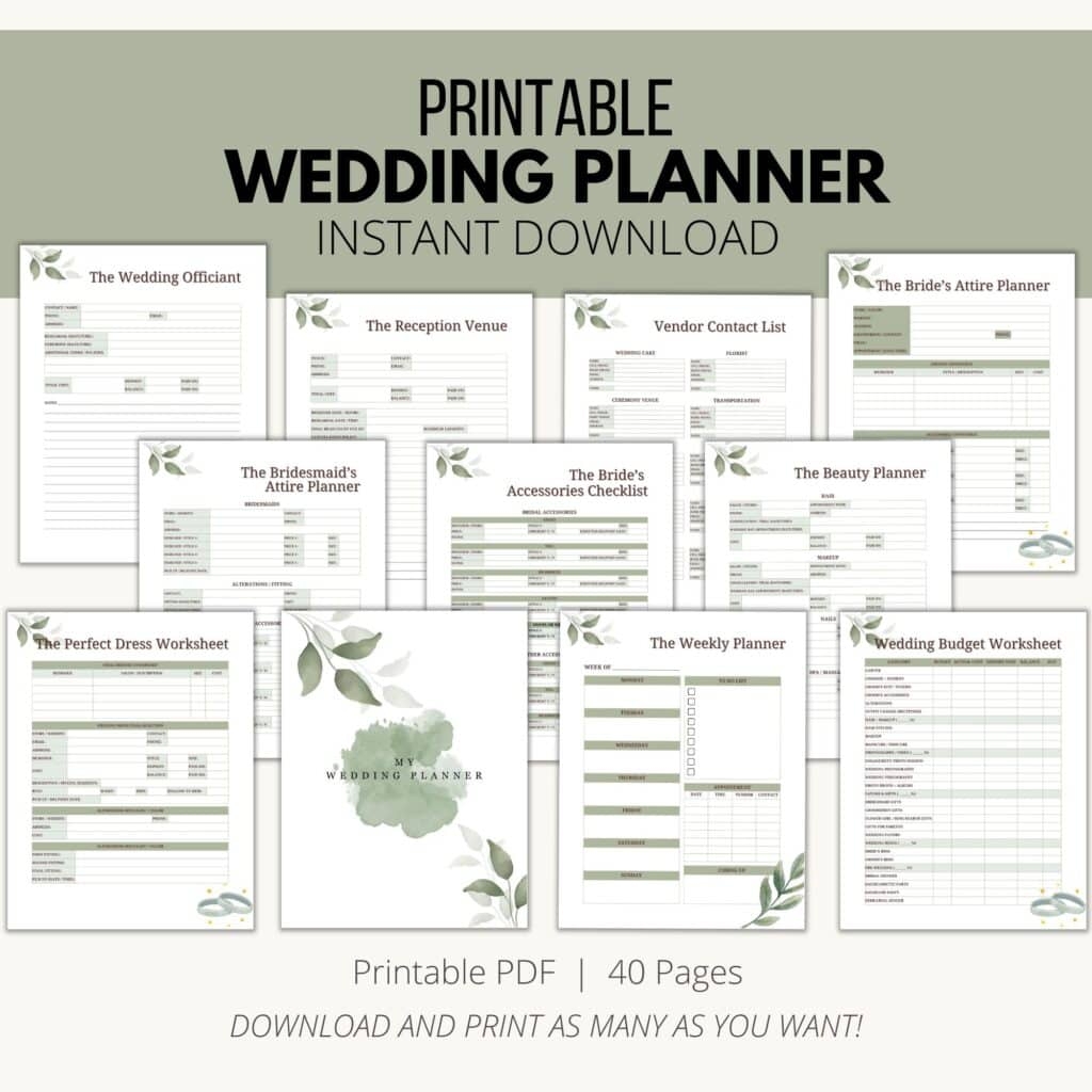 Organize Your Dream Wedding With This Printable Wedding Planner Organize Your Dream Wedding With This Printable Wedding Planner