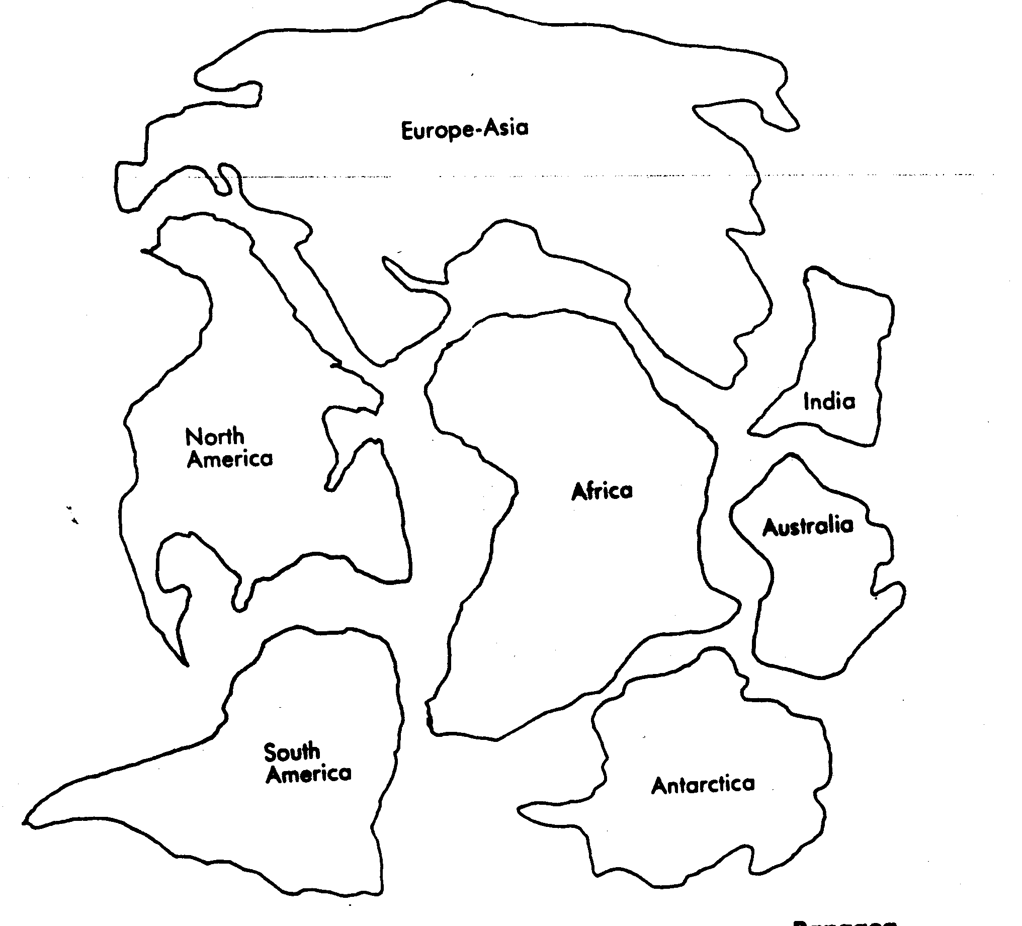 Pangaea Puzzle Pieces World Map Coloring Page Pangaea Puzzle Worksheets Library