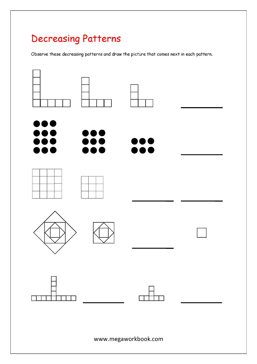 Patterns For Preschool Patterns For Kindergarten Pattern Worksheets For Preschool Pattern Worksheets For Kindergarten Kindergarten Pattern Worksheet MegaWorkbook