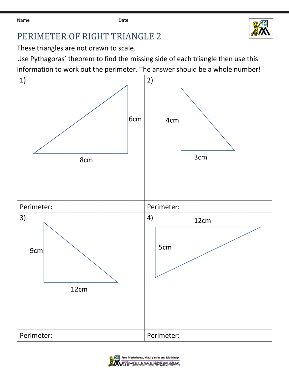 Perimeter Of Right Triangle