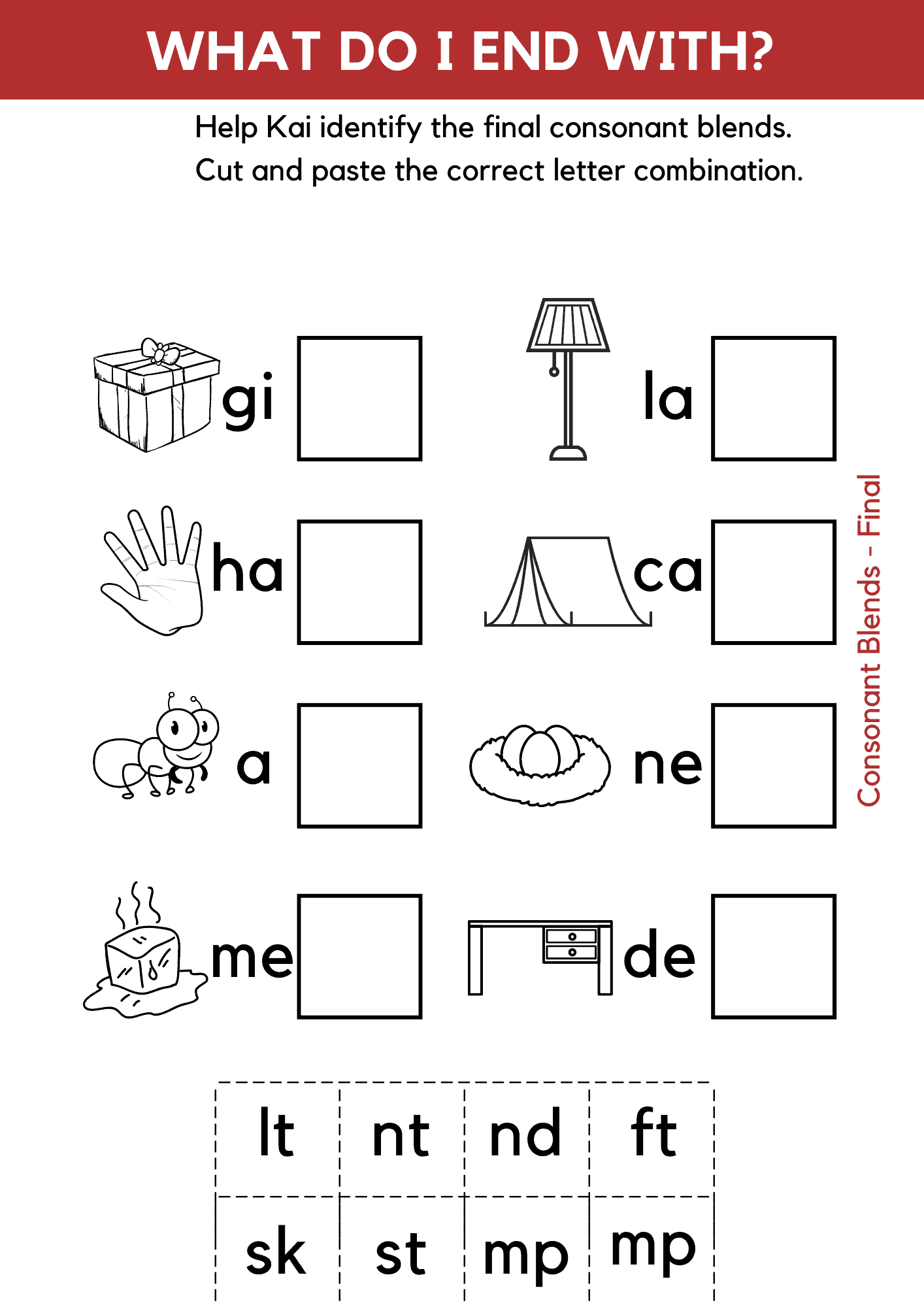 Ending Blends Worksheets Orton Gillingham Activities Made By Teachers