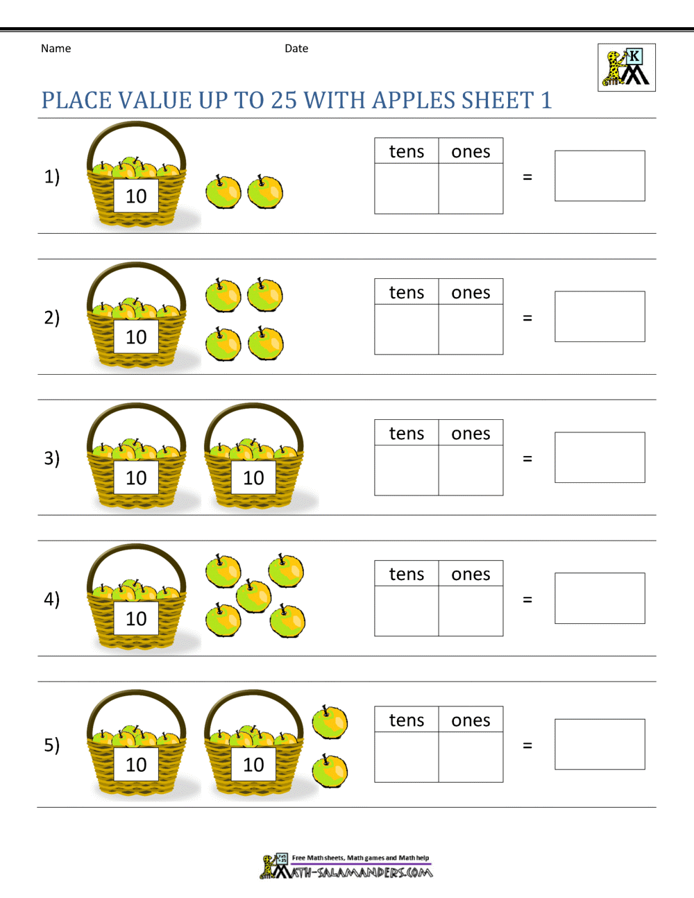 Tens And Ones Worksheets Free Nature Inspired Learning