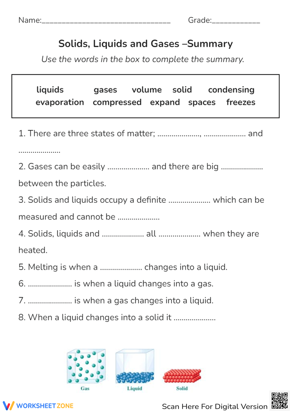 Printable 7th Grade Classification Of Matter Solid Liquid Gas Worksheets Printable 7th Grade Classification Of Matter Solid Liquid Gas Worksheets