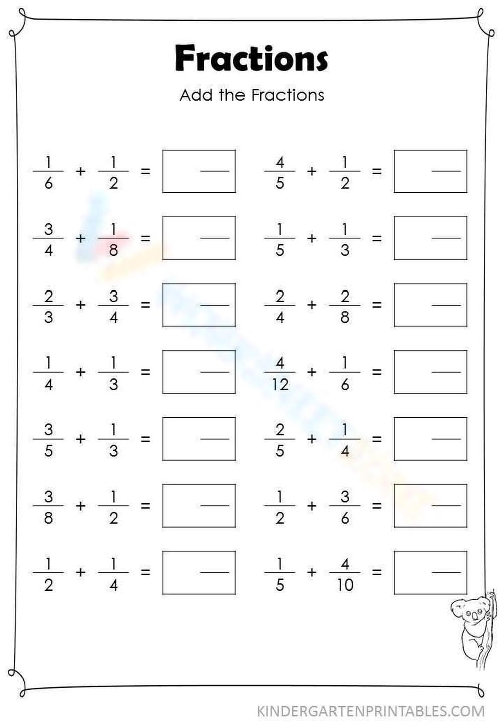 Printable Adding And Subtracting Fractions Worksheets Printable Adding And Subtracting Fractions Worksheets
