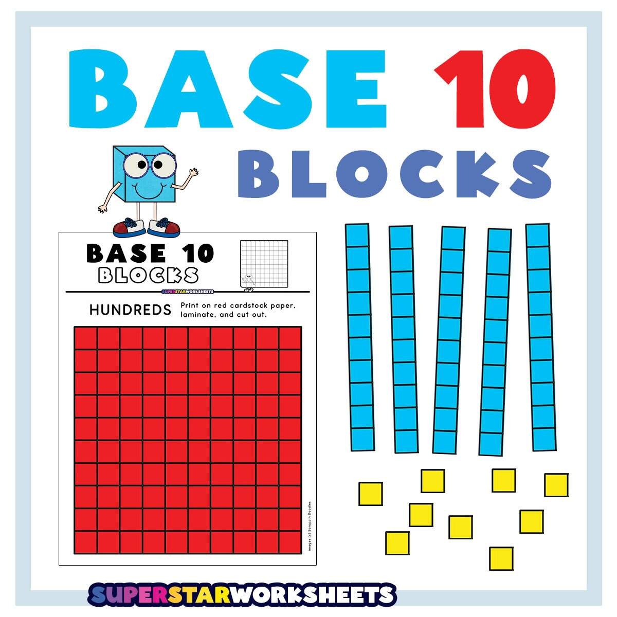 Perfect Printable Base Ten Blocks Up To Thousands The Simple Homeschooler