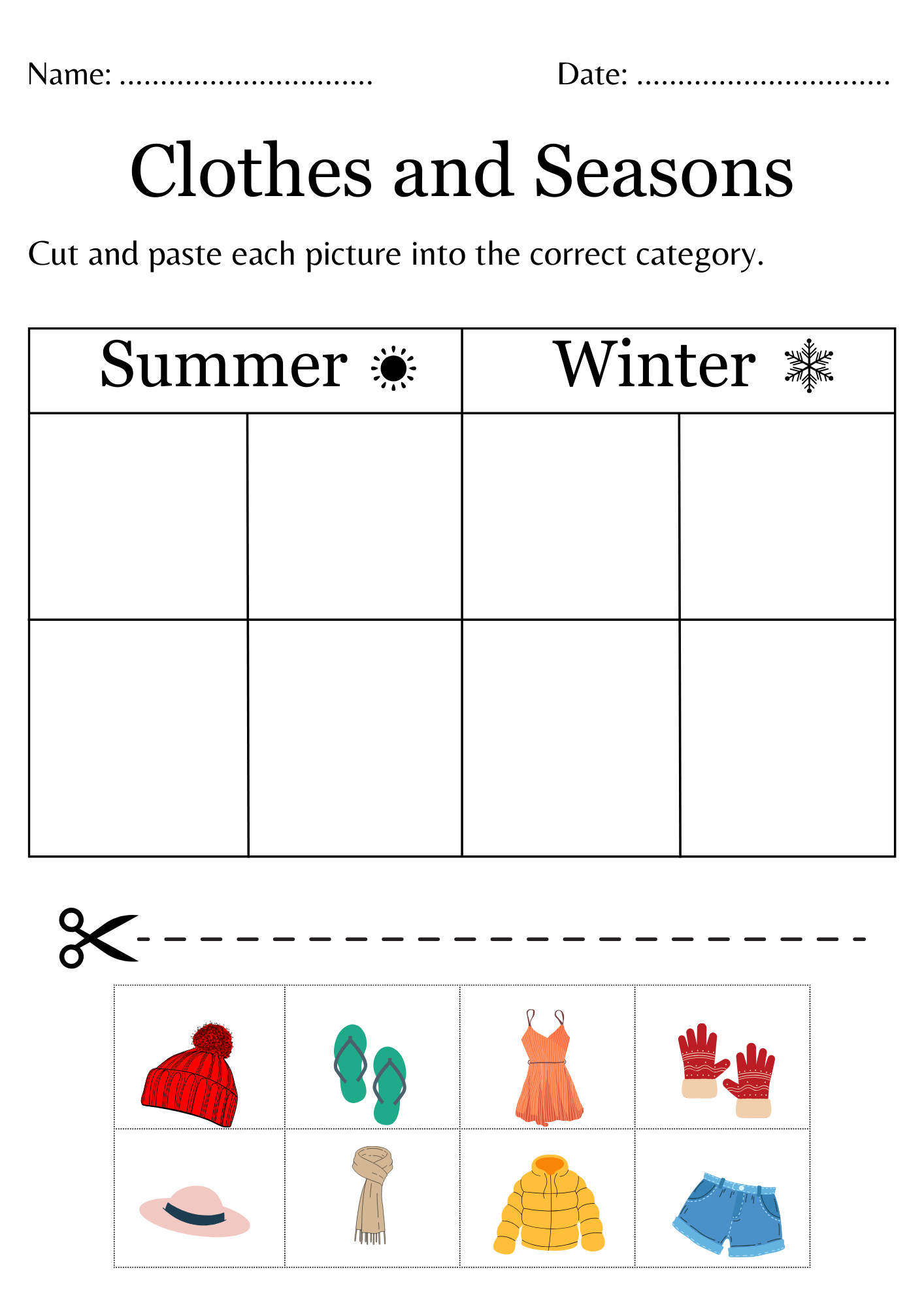 Printable Clothes For Different Seasons Worksheet Weather And Clothes Activity Made By Teachers Printable Clothes For Different Seasons Worksheet Weather And Clothes Activity Made By Teachers