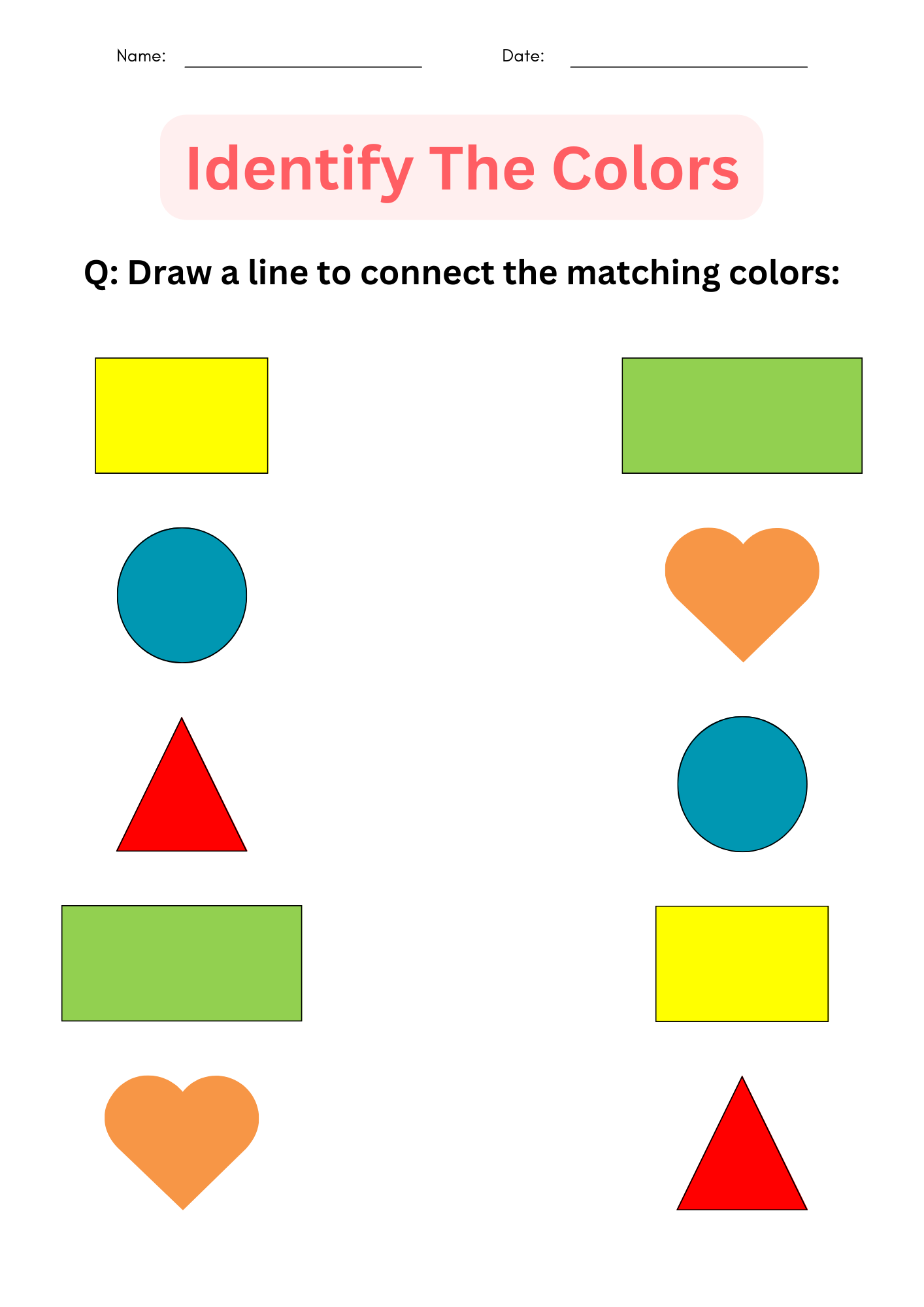 FREE Printable Color Worksheets For Kids