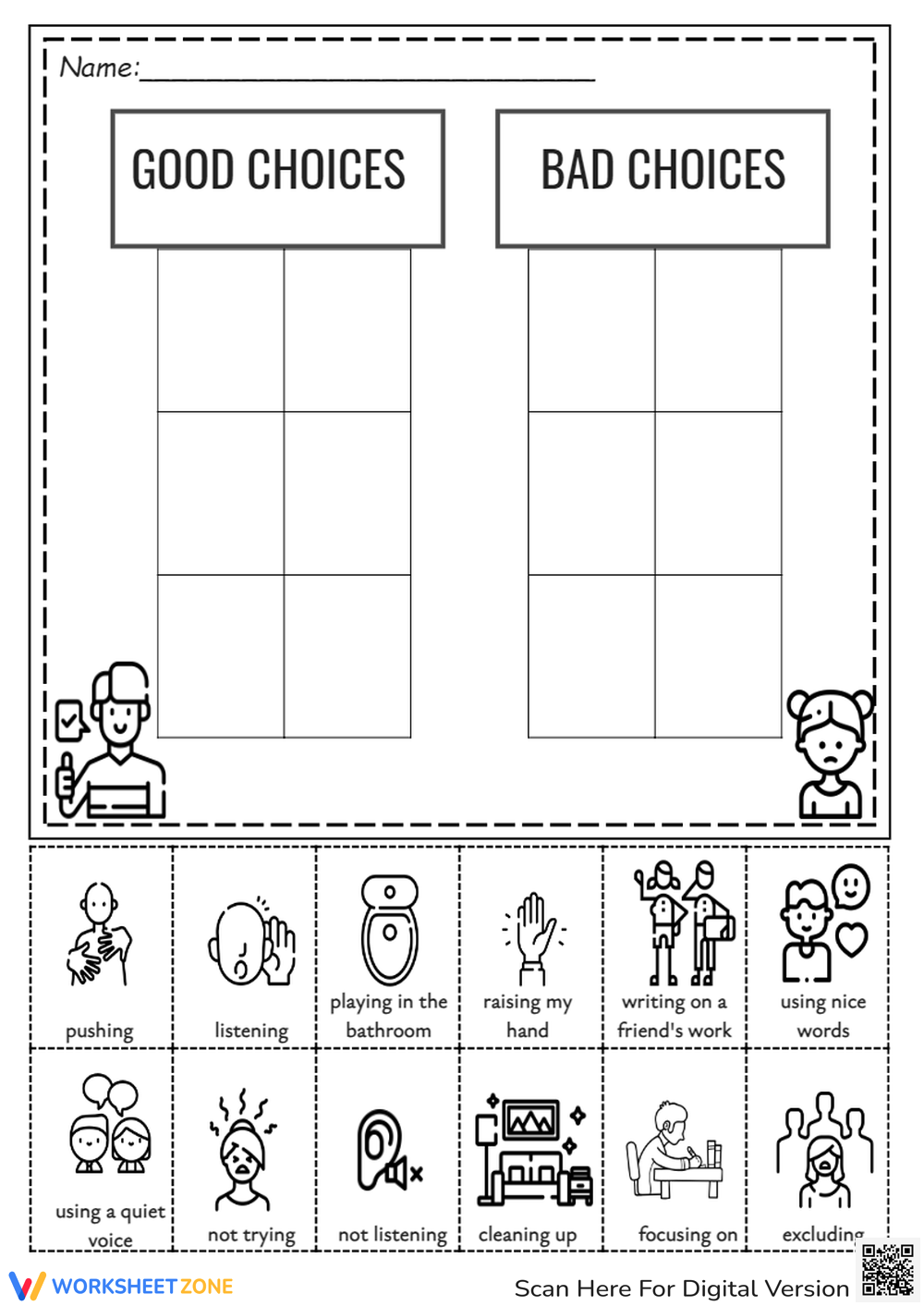 Printable Good Choices Bad Choices Worksheets Download