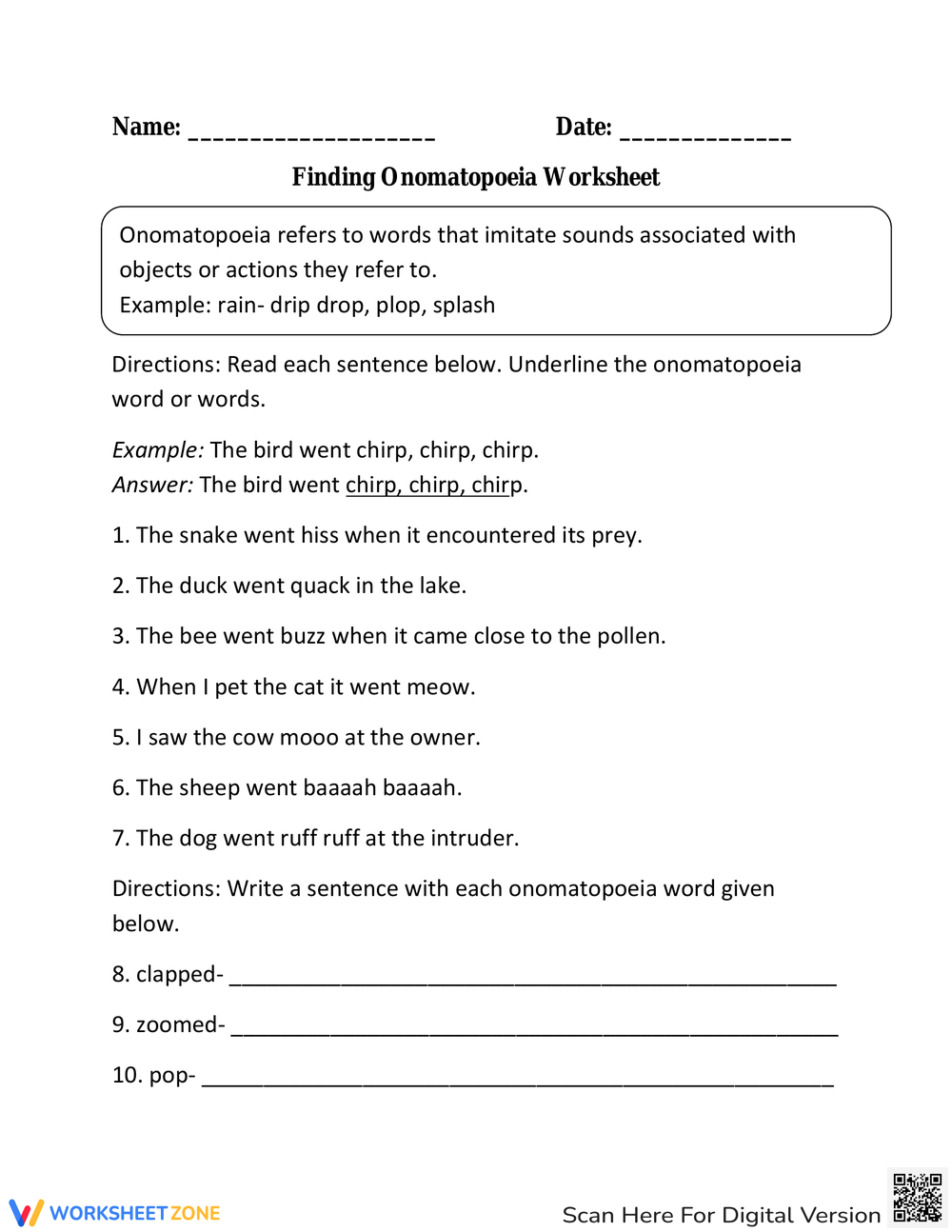 Printable Grade 6 Figurative Writing Worksheets