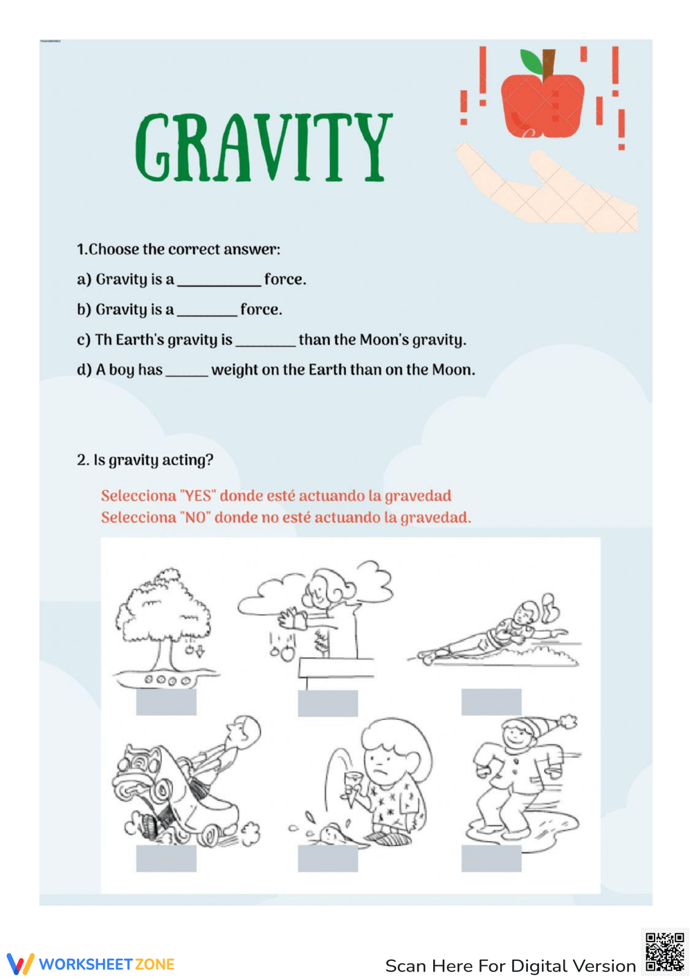 Printable Gravity Worksheets Download Printable Gravity Worksheets Download