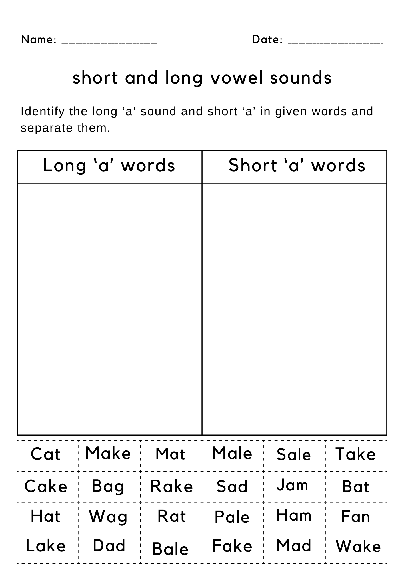 Printable Long And Short Short Vowel And Long Vowel Worksheets BUNDLE CVC And CVCe Words Long And Short Vowel Sounds Worksheet Free Printable Digital PDF