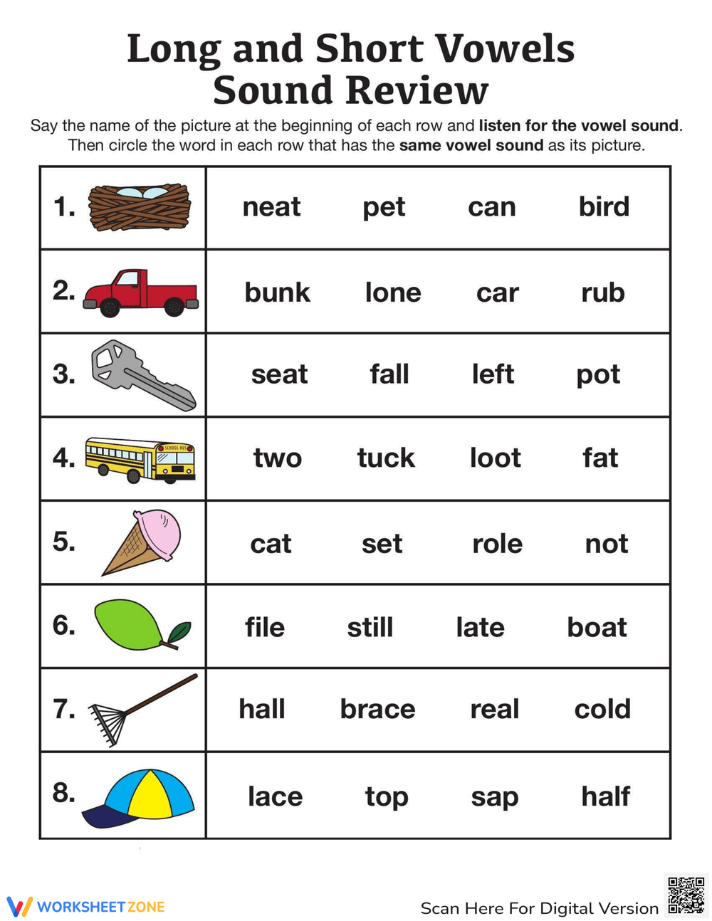 Printable Long And Short Vowels Worksheets Download